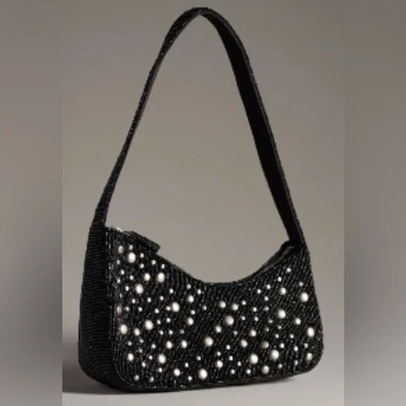 Anthropologie Asymmetric Beaded & Studded shoulder bag - Picture 1 of 11
